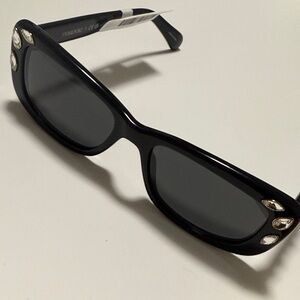 SWAROVSKI Black Sunglasses with Crystal Accents